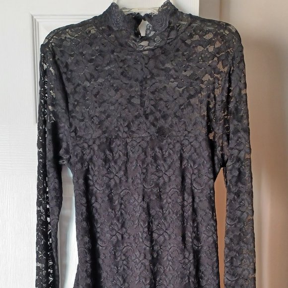 Moda International nylon/elastane black lacey dress - Picture 1 of 3